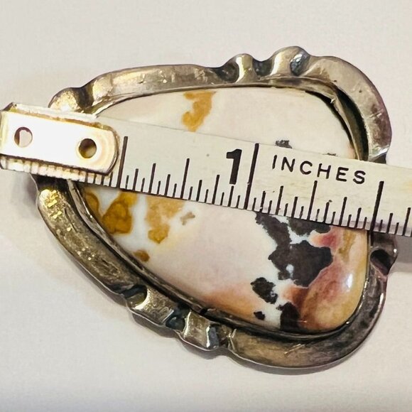 Vtg Picture Jasper Pendant Artisan Silver 925 Necklace Southwest Twisted Torque - Picture 7 of 11